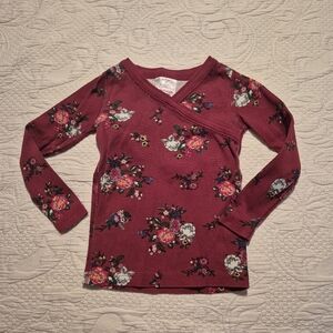Hanna Andersson pajama top only burgundy with flower design